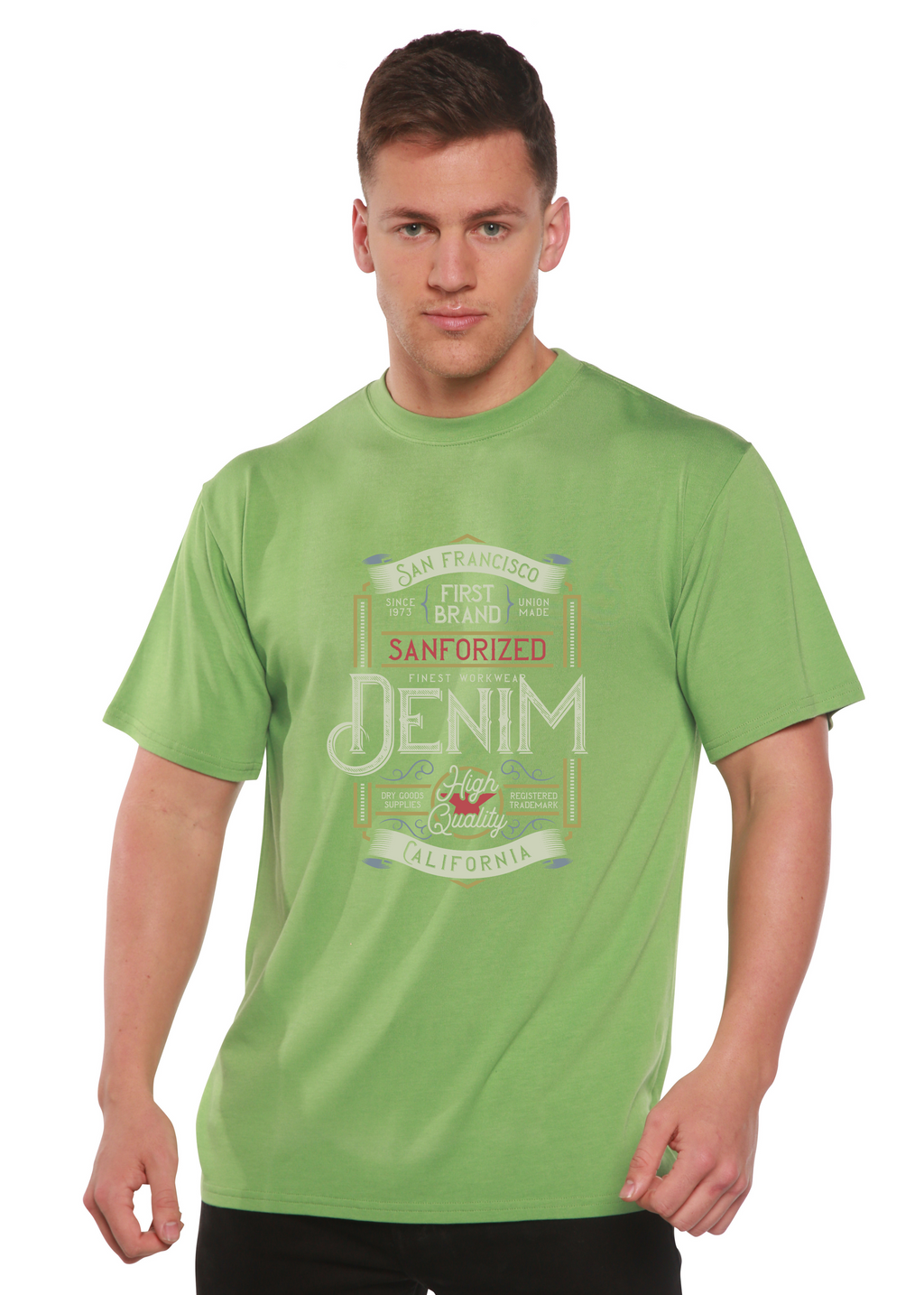 Denim California Men's Bamboo Viscose/Organic Cotton Short Sleeve Graphic T-Shirt