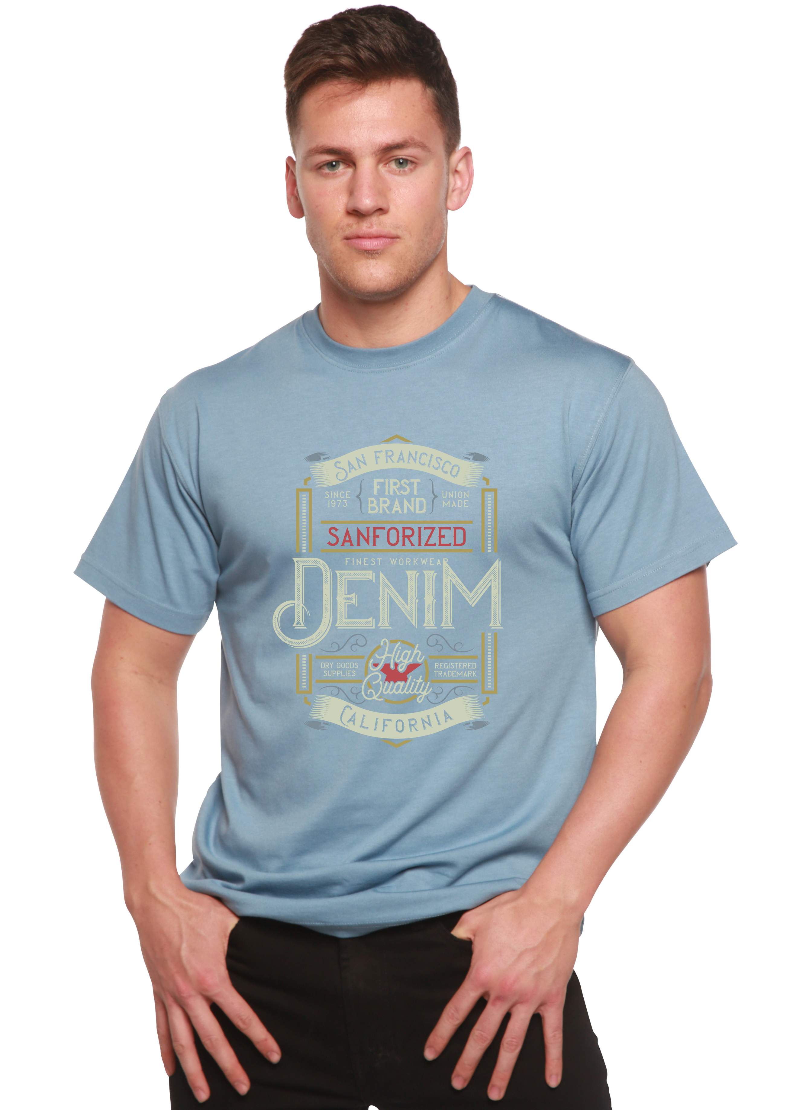 Denim California Men's Bamboo Viscose/Organic Cotton Short Sleeve Graphic T-Shirt