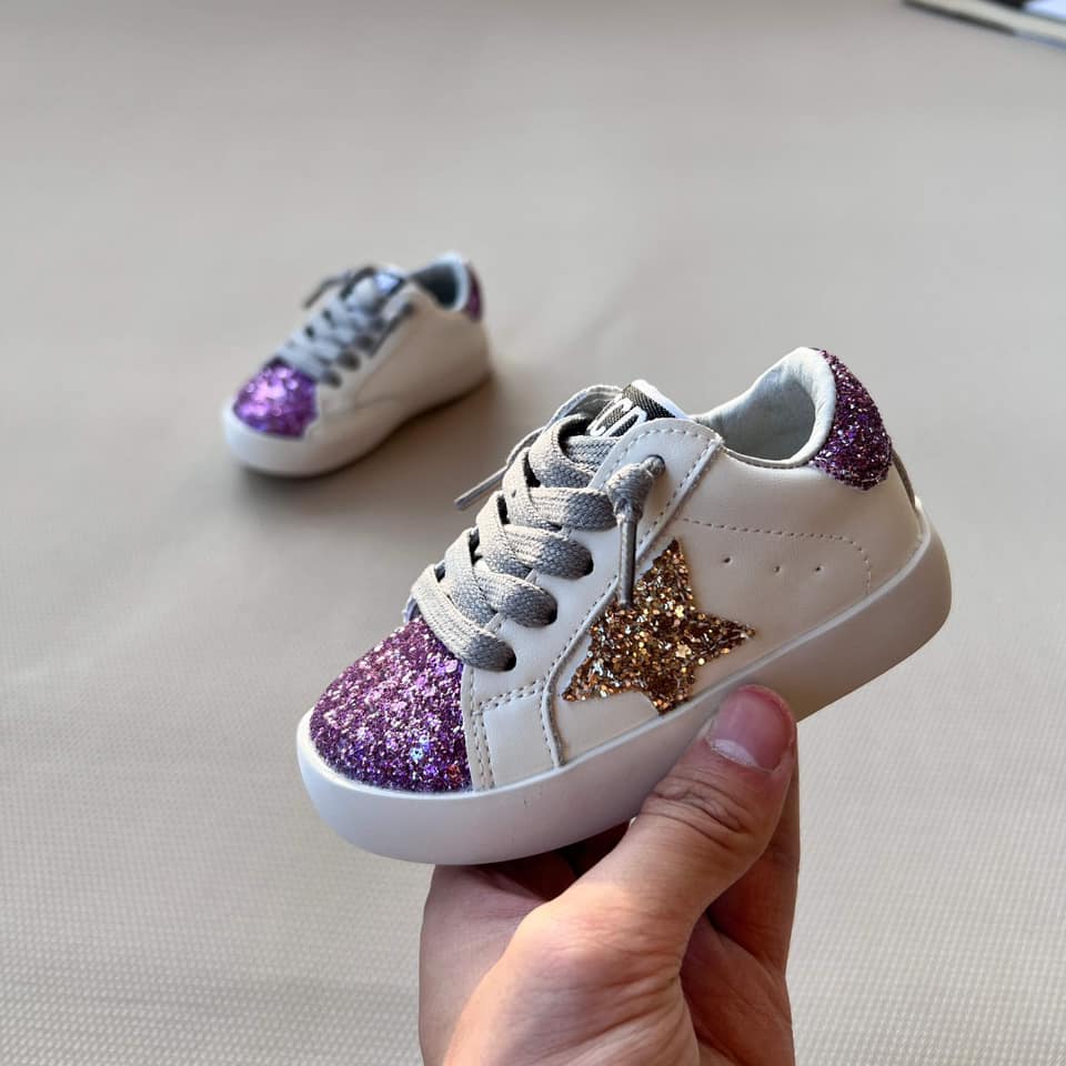 Gold Glitter Star Purple Glitter Accents