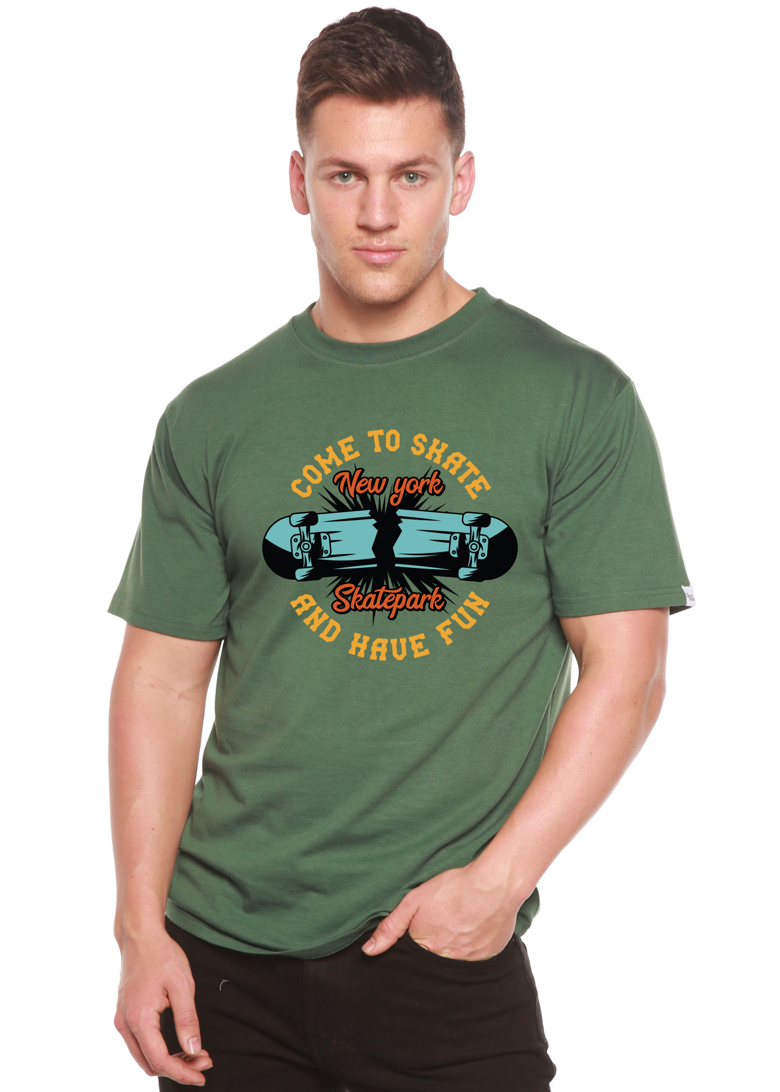 New York Skatepark Men's Bamboo Viscose/Organic Cotton Short Sleeve Graphic T-Shirt