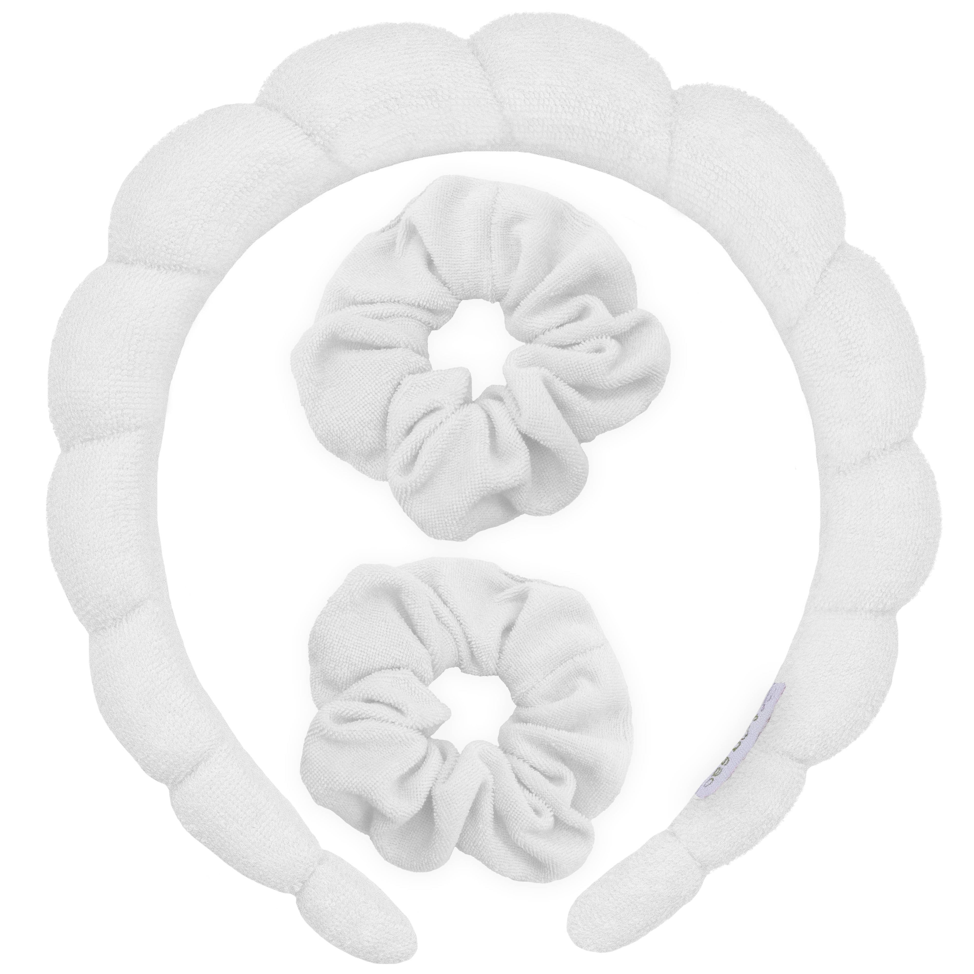 Puffy Terry Cloth Padded Spa Headband with Scrunchies