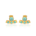 Turquoise Curved Bar Stud Earrings