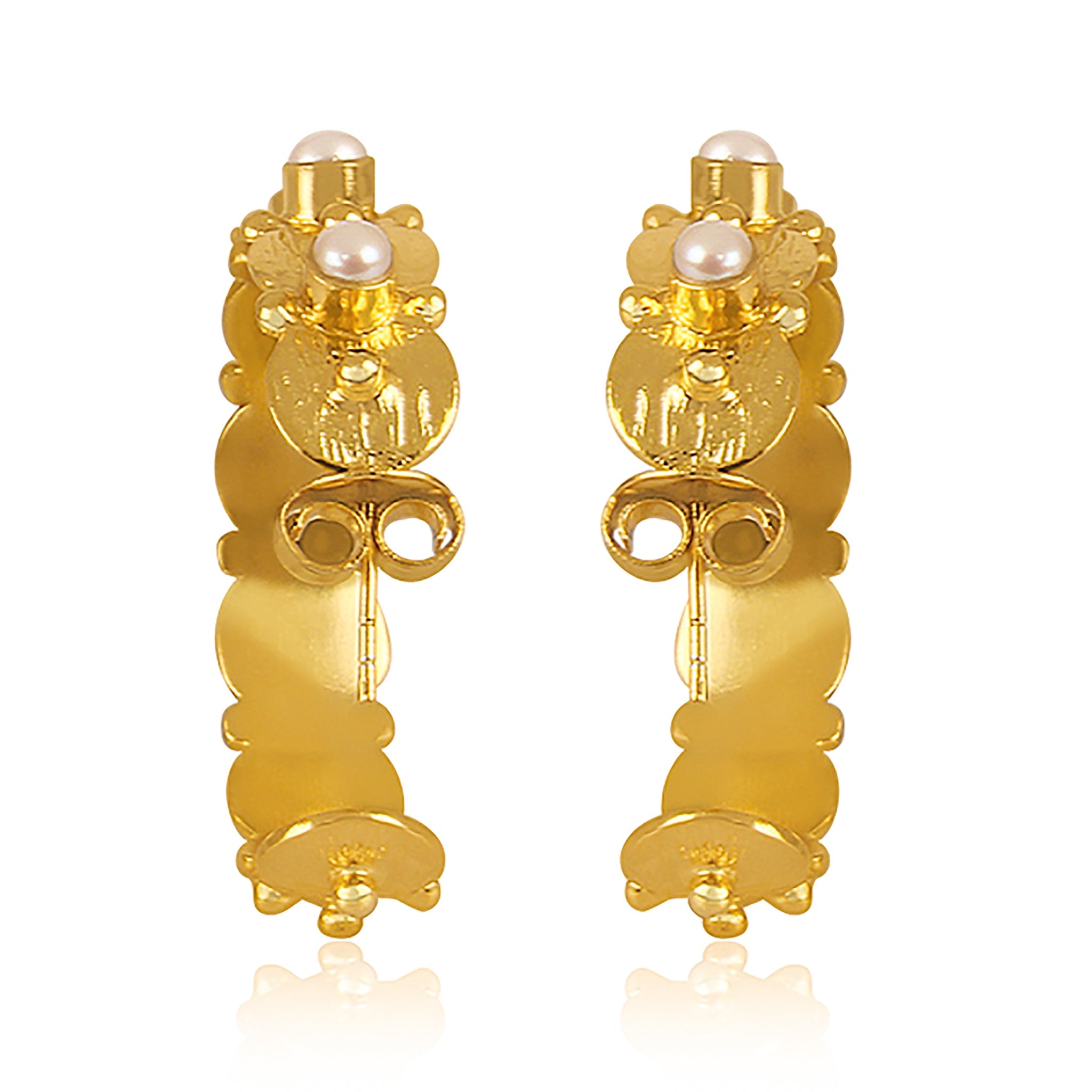 Honeysuckle Hoop Earrings - Pearl