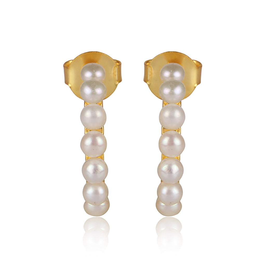 Luna Hoop Earrings - Pearl