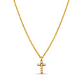 Dainty Pearl Cross Necklace