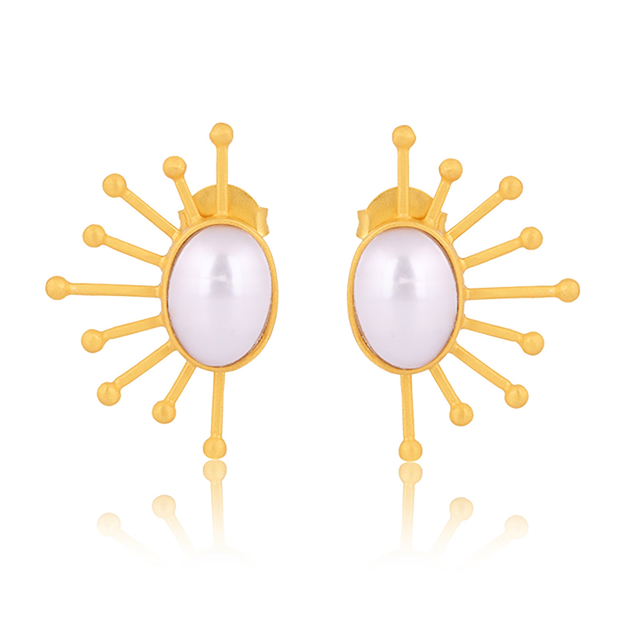 Ray of Sunshine Stud Earrings - Pearl