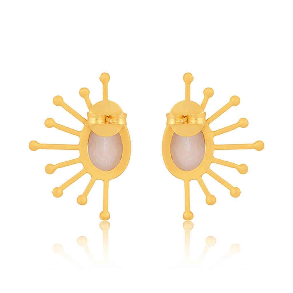 Ray of Sunshine Stud Earrings - Pearl