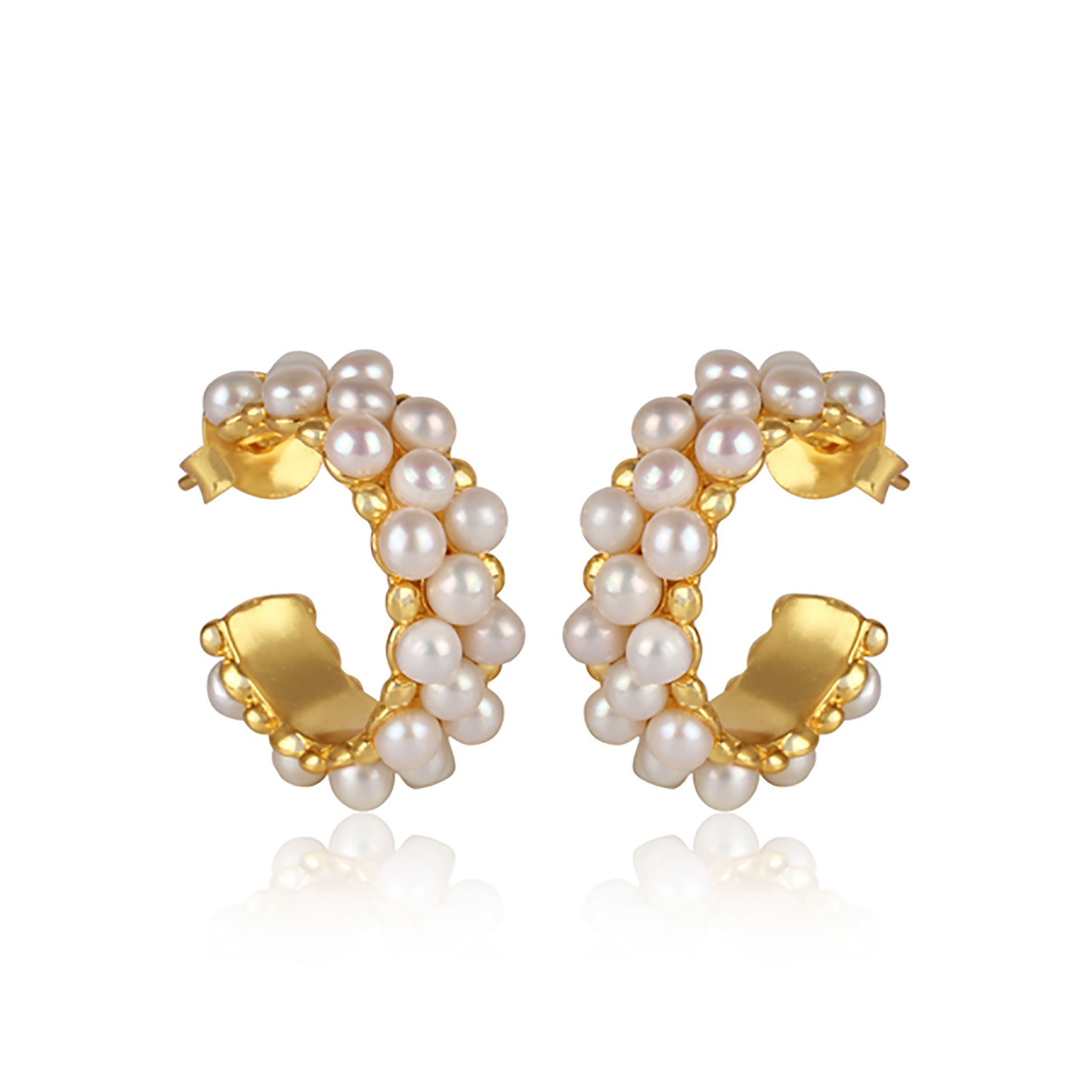 Sea Salt Hoop Earrings - Pearl