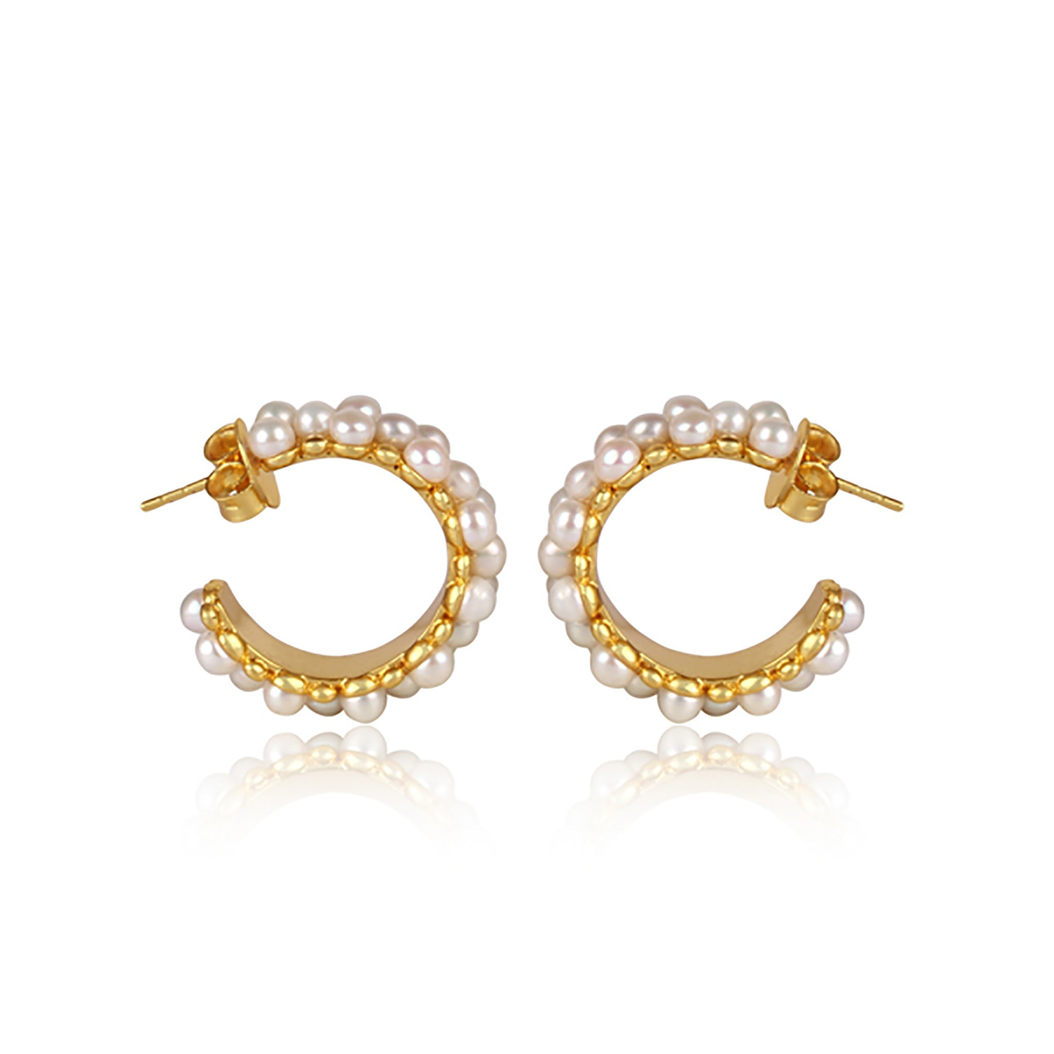 Sea Salt Hoop Earrings - Pearl