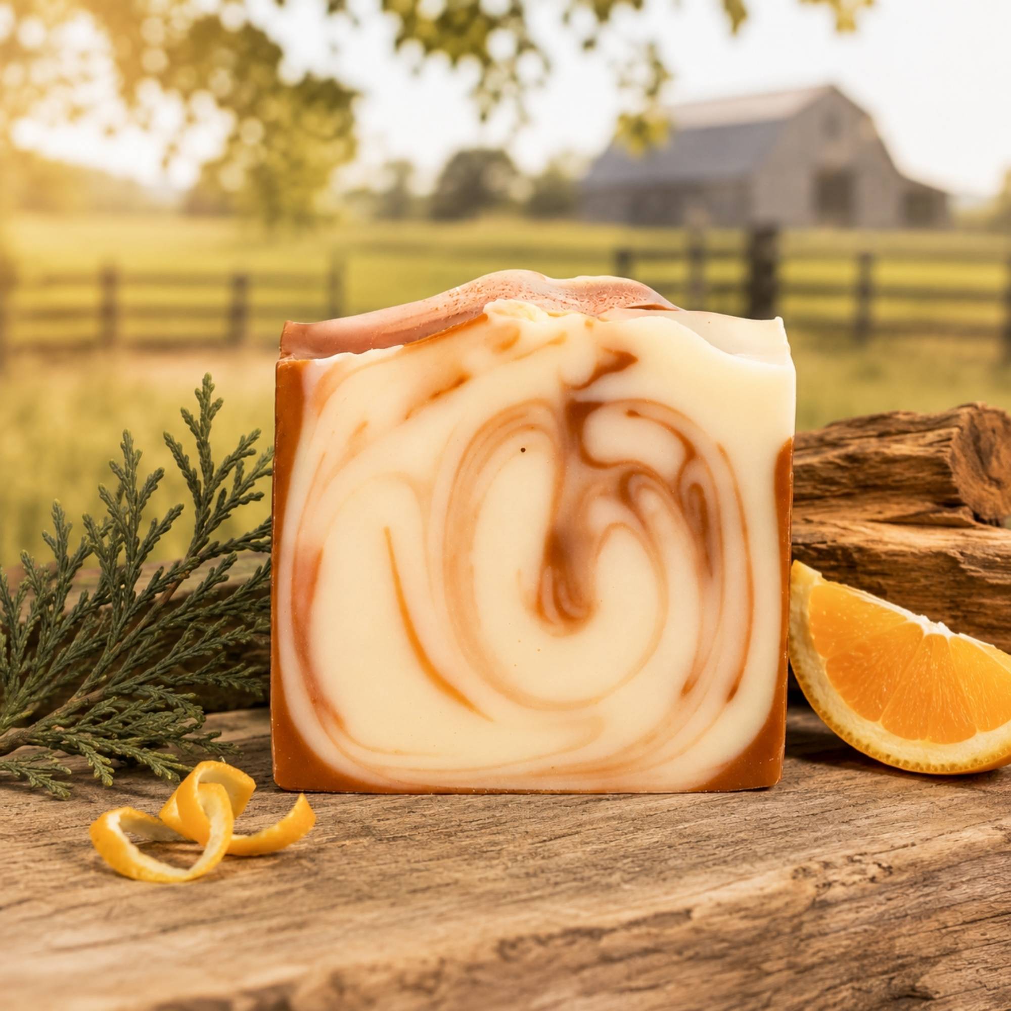 Citrus Cedarwood Handmade Tallow and Goat Milk Soap Bar
