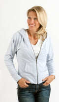 Clearance Women's Bamboo French Terry Zip Hooded Sweatshirt in Arctic Ice