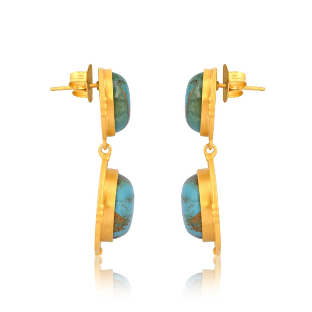 Island Hopping Drop Earrings - Turquoise