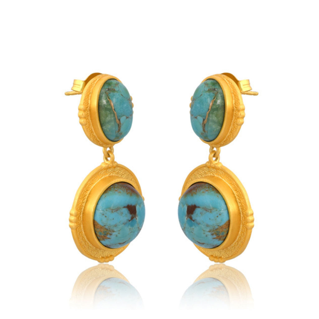 Island Hopping Drop Earrings - Turquoise