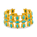 Flower Crown Cuff - Turquoise