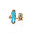 Deco Twin Stone Ring - Turquoise
