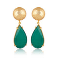 Ocean Tide Drop Earrings - Green Onyx