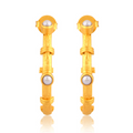 Sparkling Shore Hoop Earrings - Pearl