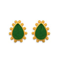 Starburst Stud Earrings - Green Strawberry Quartz