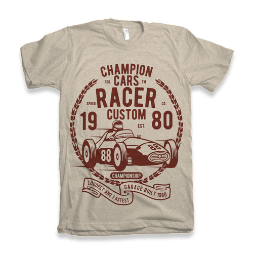 Champions Cars Men's Bamboo Viscose/Organic Cotton Short Sleeve Graphic T-Shirt