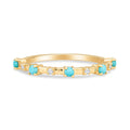 Alyssa 14K Gold Turquoise Dainty Ring with White Diamonds