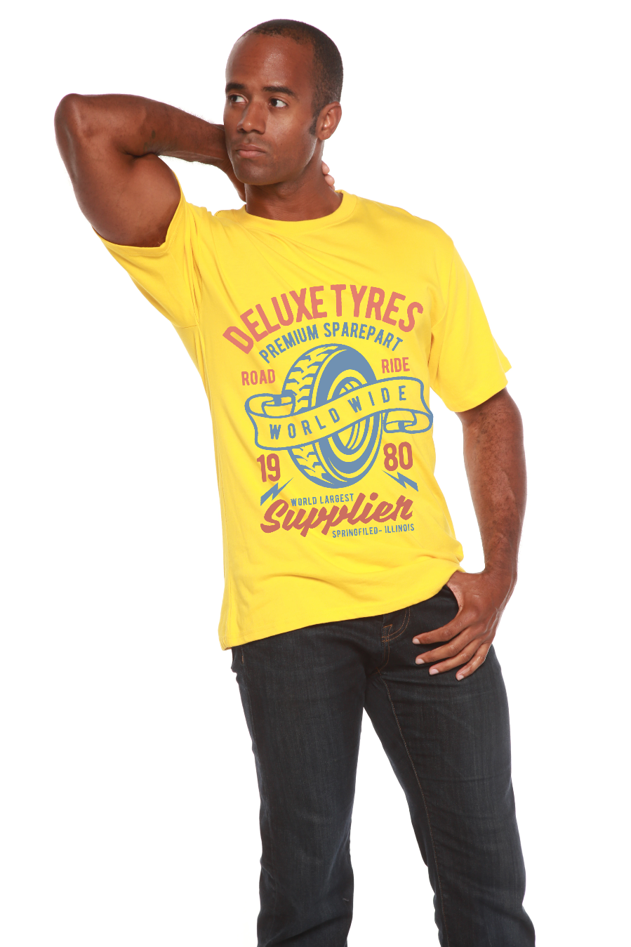 Deluxe Tyres Men's Bamboo Viscose/Organic Cotton Short Sleeve Graphic T-Shirt