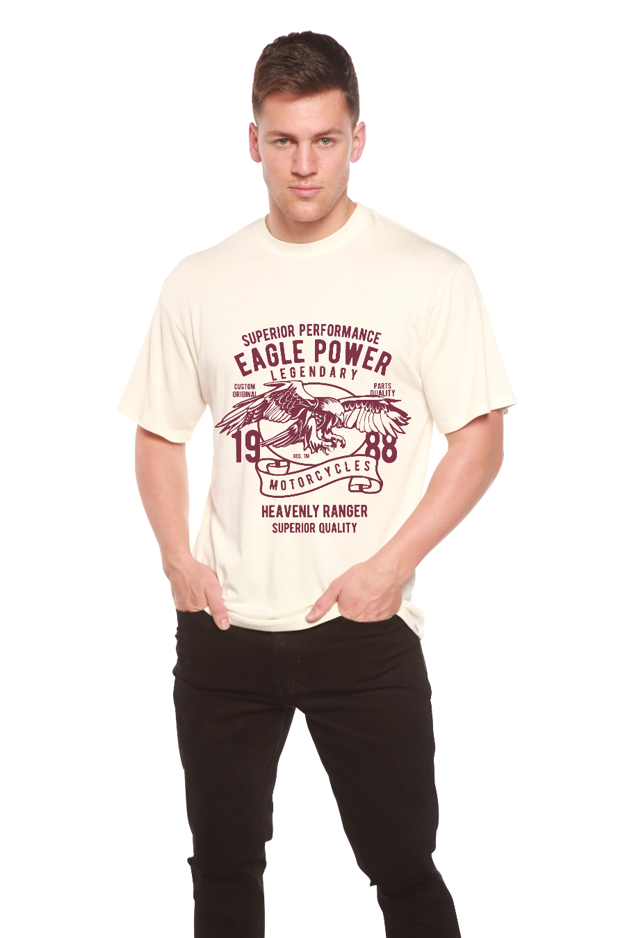 Eagle Power Men's Bamboo Viscose/Organic Cotton Short Sleeve Graphic T-Shirt