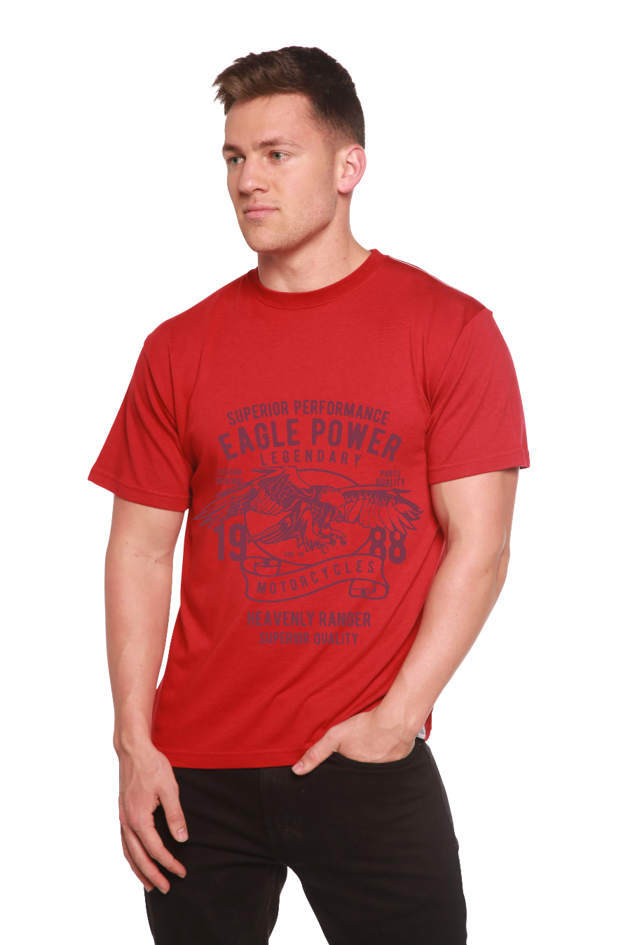Eagle Power Men's Bamboo Viscose/Organic Cotton Short Sleeve Graphic T-Shirt