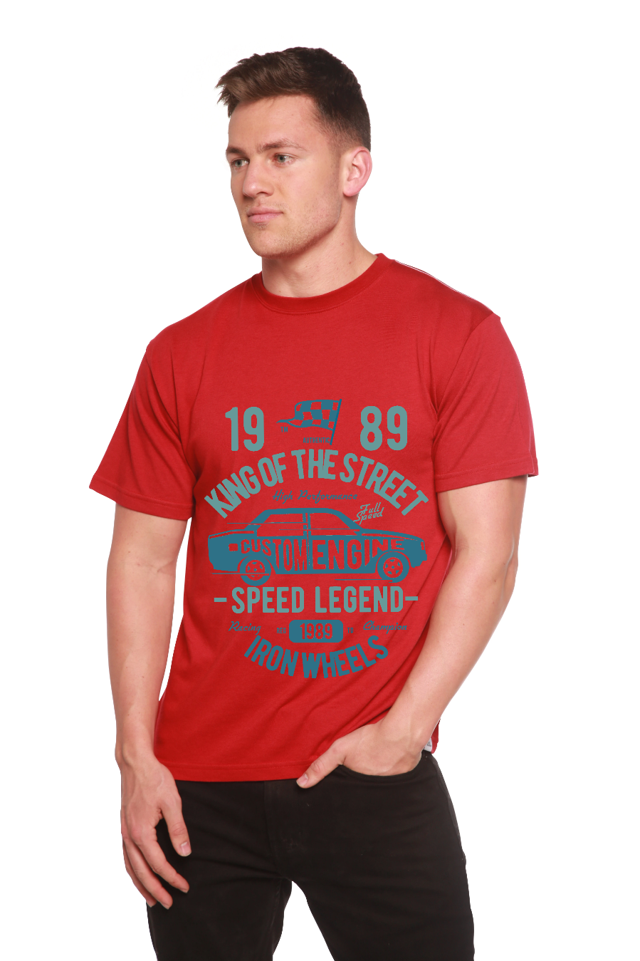 King Of The Street Men's Bamboo Viscose/Organic Cotton Short Sleeve Graphic T-Shirt