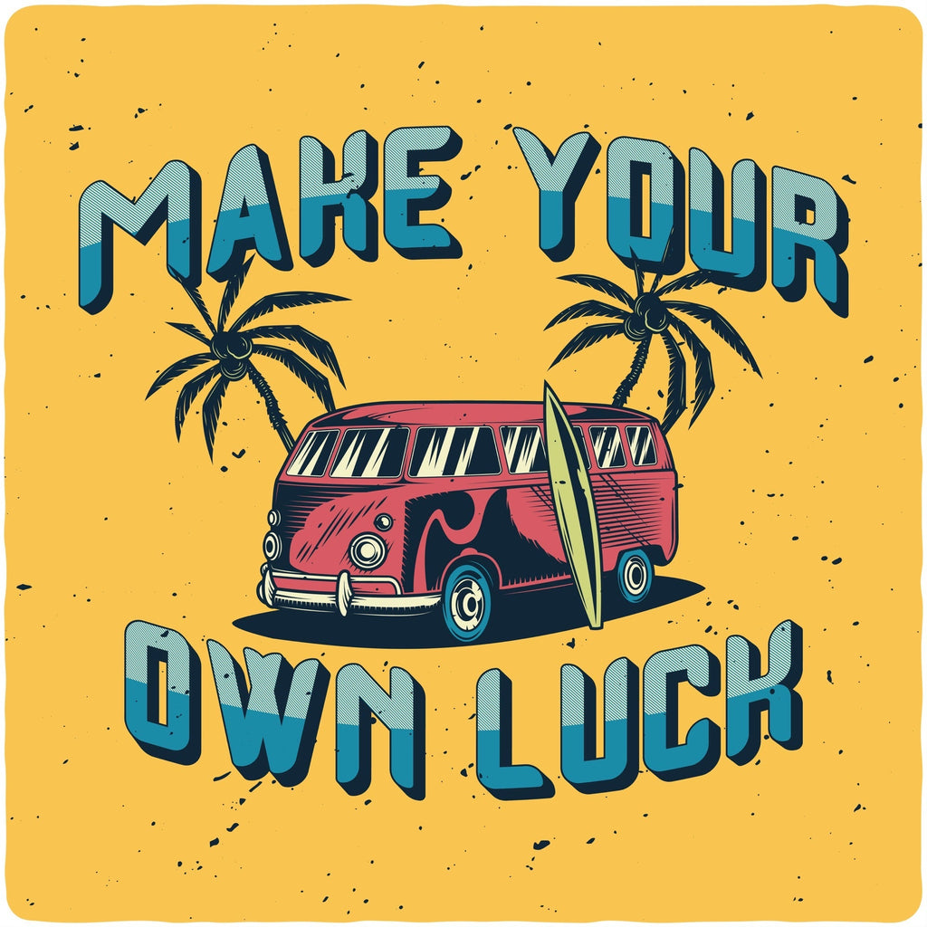 Make your own luck Men's Bamboo Viscose/Organic Cotton Short Sleeve Graphic T-Shirt