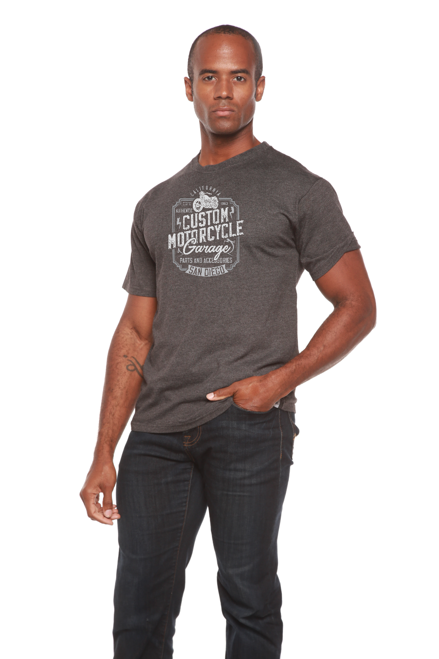 Mototrcycle Garage Men's Bamboo Viscose/Organic Cotton Short Sleeve Graphic T-Shirt